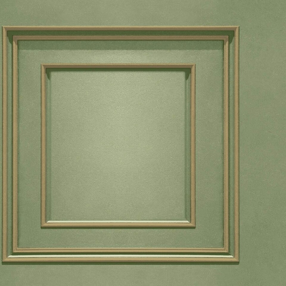 image 1 of World Of Wallpaper Forbidden Fruit Panel Wallpaper - Sage Green/Gold - 10m x 53cm | Green