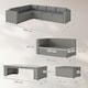image 7 of Outsunny 6PC PE Rattan Corner Sofa Set Outdoor Conservatory Furniture w/ Cushion