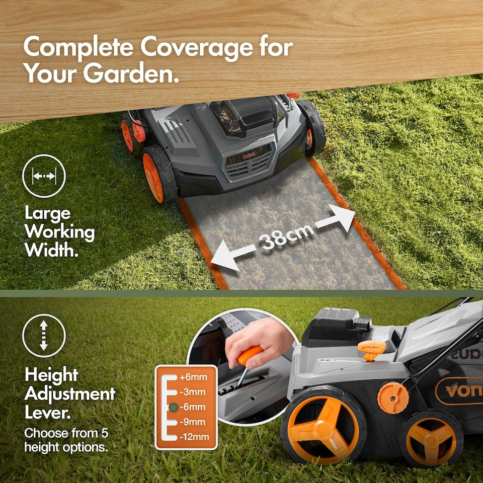image 1 of VonHaus Lawn Scarifier Aerator Rake Cordless 40V Battery
