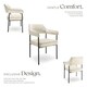 image 3 of Armchair Doe - durable fabric, black powder-coated legs, 120 kg load, 58 x 62 x 85 cm | White | velvet look off-white | 2