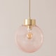 image 5 of ValueLights Frenchie Pink Glass Globe Brushed Gold Capped Ceiling Pendant Light with Bulb | Gold