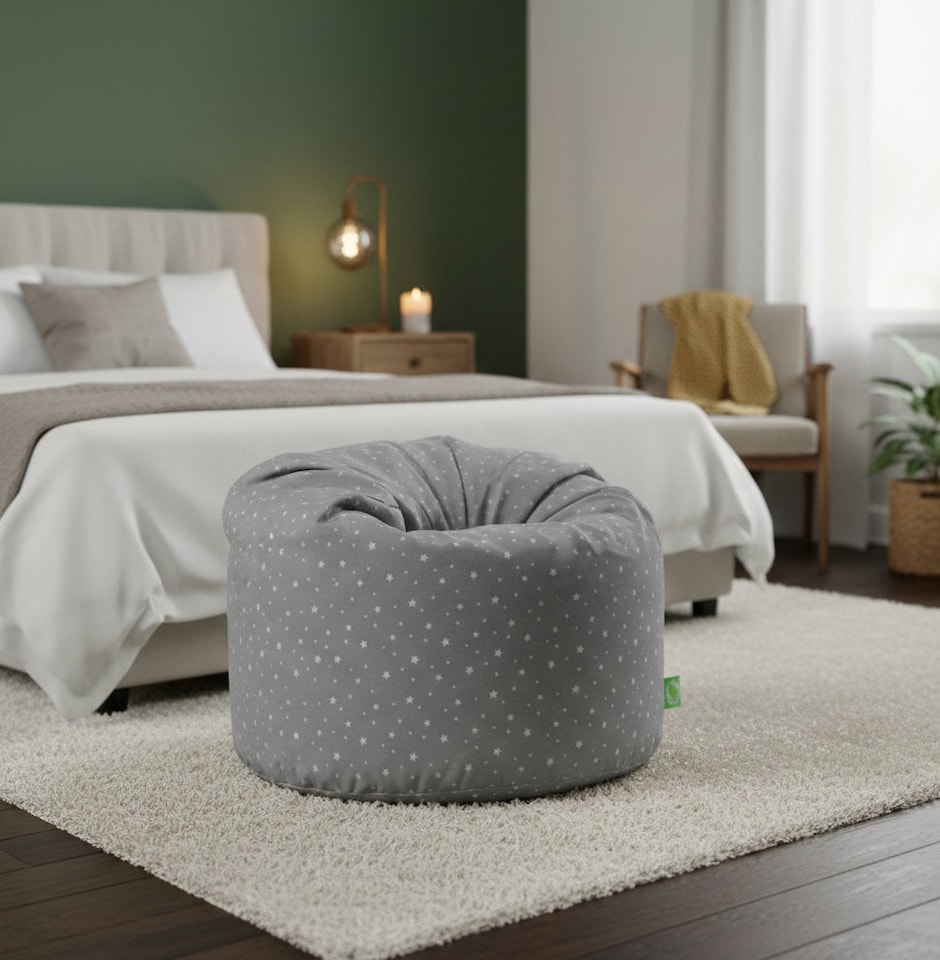 image 1 of Bean Lazy Grey Stars Bean Bag Large Size