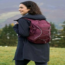 Mountain Warehouse Bolt 18L Backpack Rucksack Padded Straps Multi Pocket Day Bag Red | Burgundy