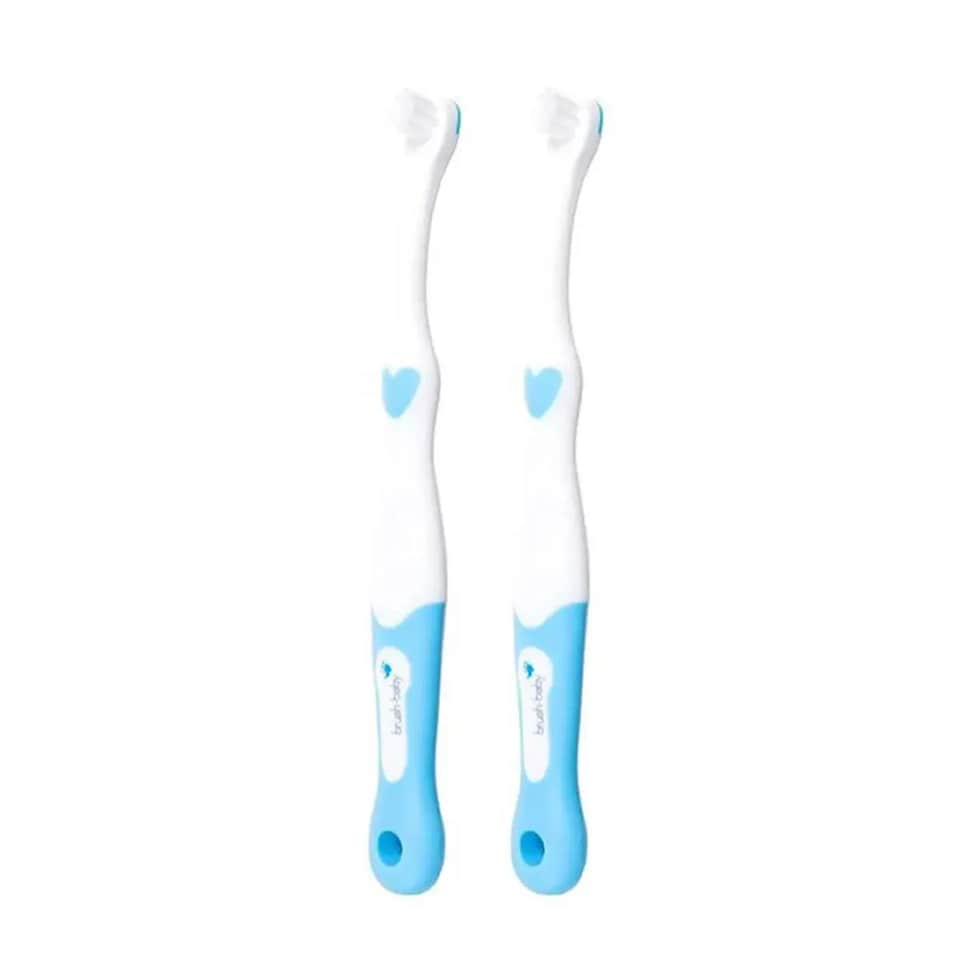 image 1 of Brush Baby FirstBrush™ Baby Toothbrush Double Pack - Blue