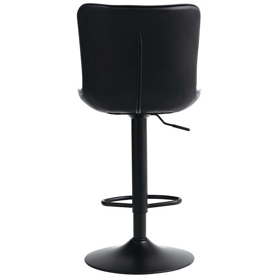 image 1 of Living and Home Set of 2 Gas Lift Faux Leather Bar Stool - Black