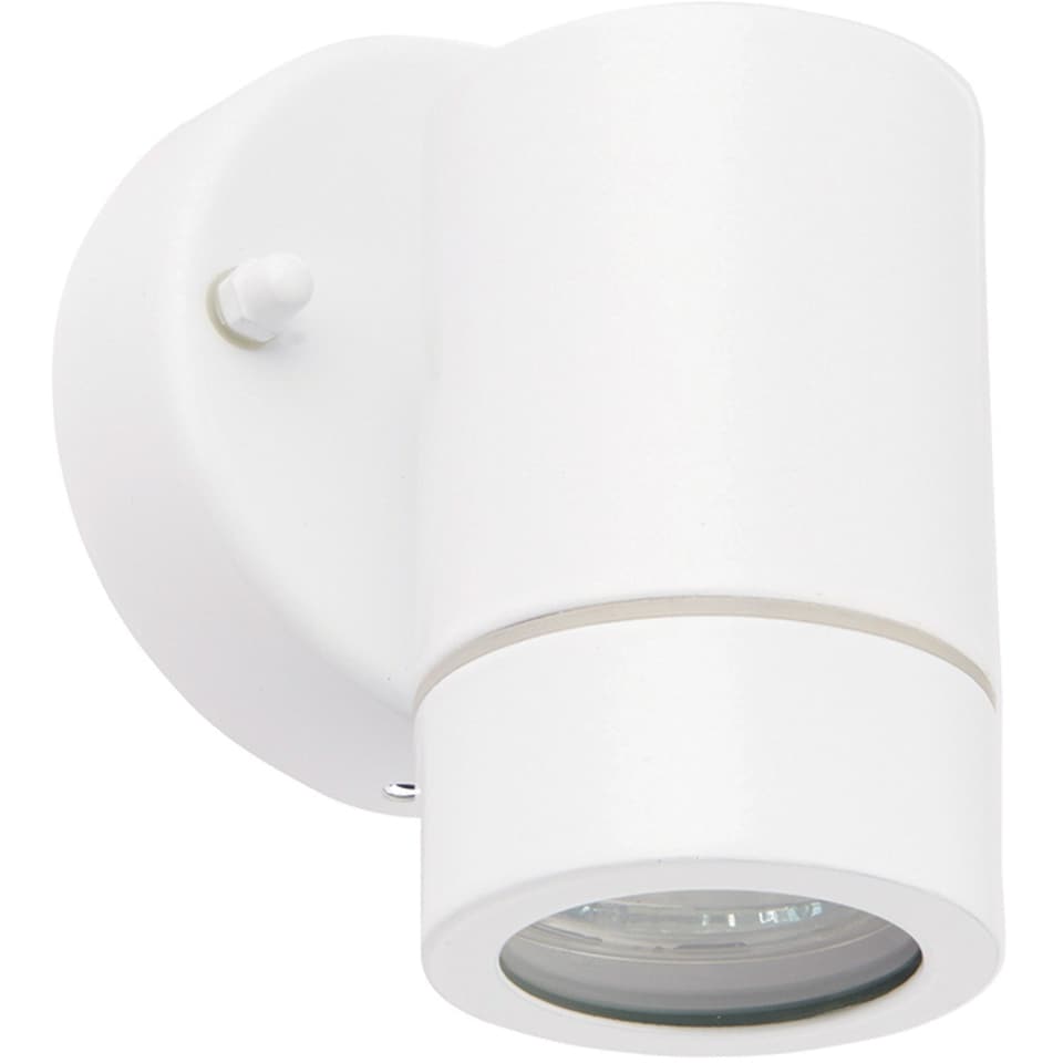 image 1 of 2 PACK Dimmable Outdoor IP44 Downlight - 7W GU10 LED - Gloss White & Glass