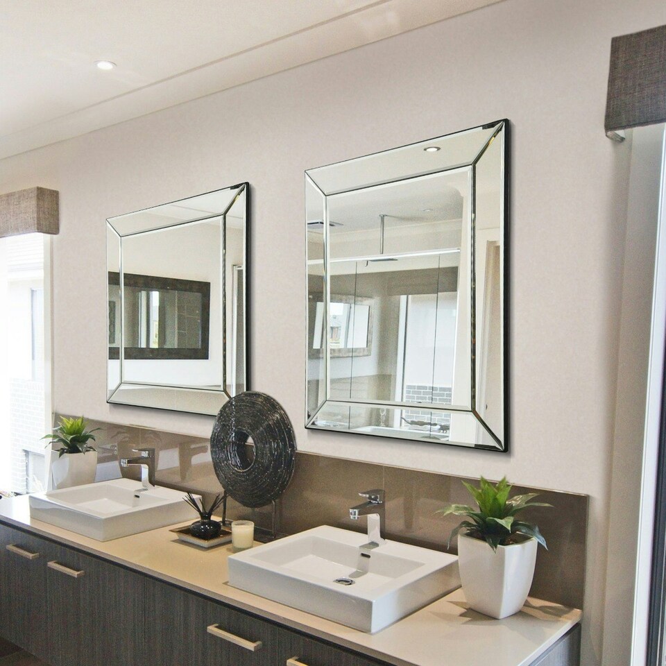 image 1 of Horsley All Glass Wall Mirror 69 x 58 CM N/A