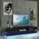image 3 of TV Unit 180cm Black Gloss Fronts Black Matt Body with LED Platform | Black | One Size | 1