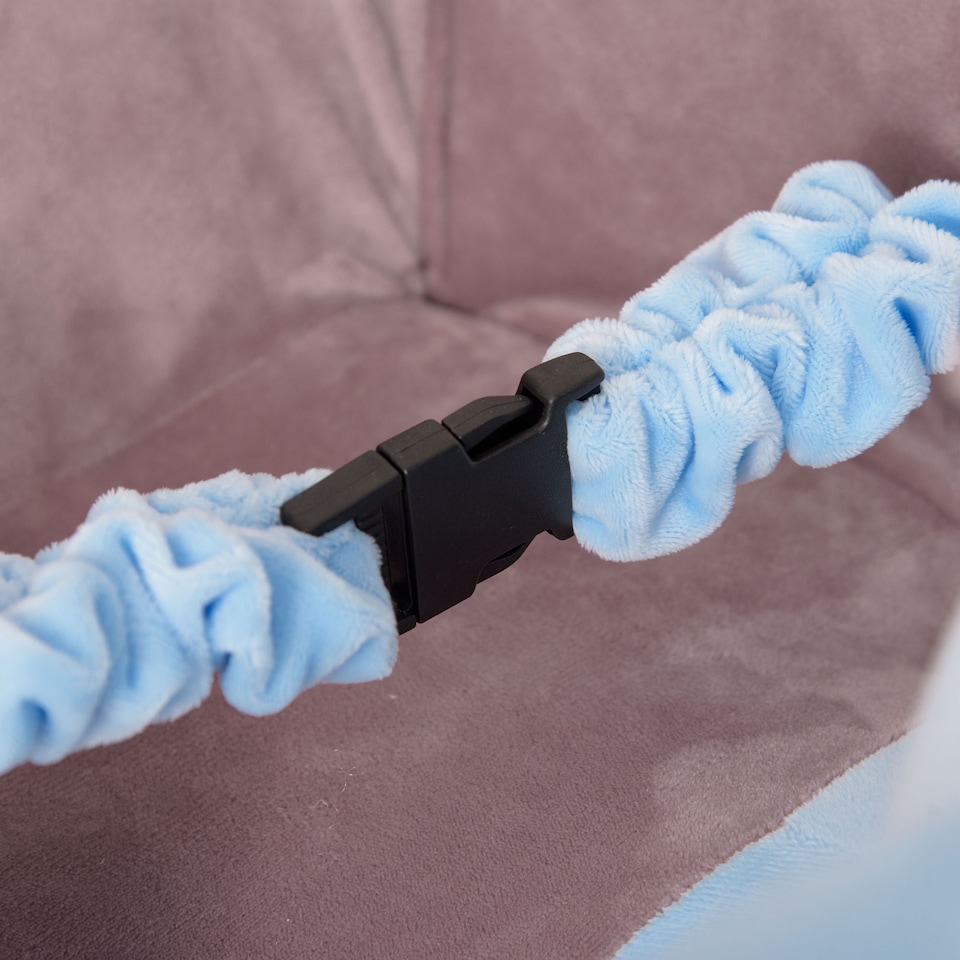 image 1 of HOMCOM 2 In 1 Plush Baby Ride on Rocking Horse Elephant Rocker with Wheels Wooden Toy for Kids 32 Songs for 18 Plus Months (Blue)