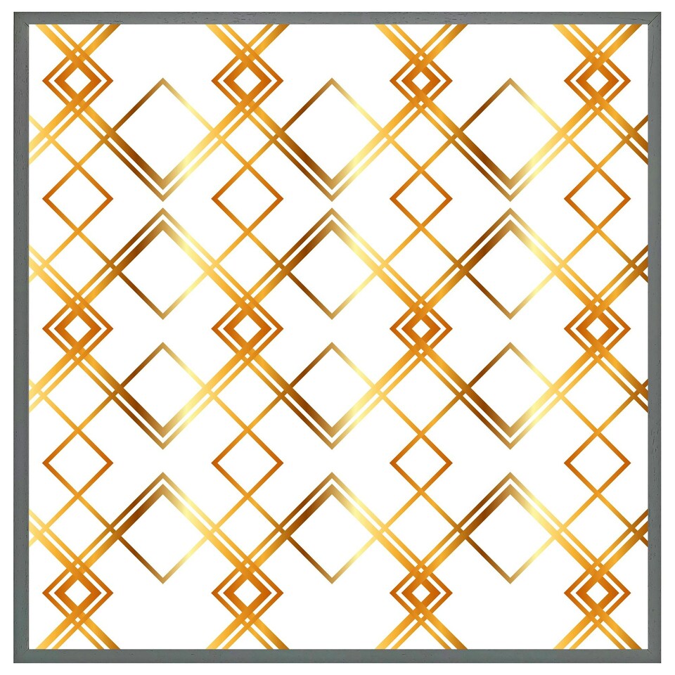 image 1 of Geometric golden pattern (Picture Frame) White | L