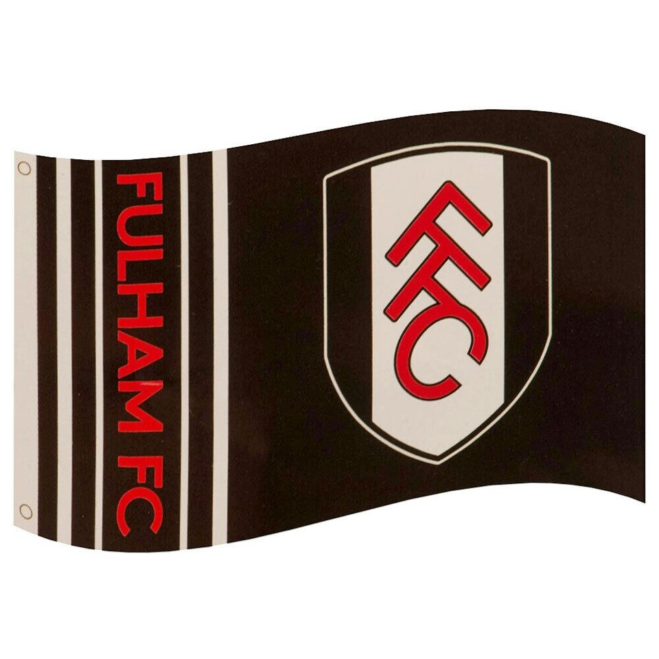 image 1 of Fulham FC Wordmark Crest Flag - Black/White/Red - One Size