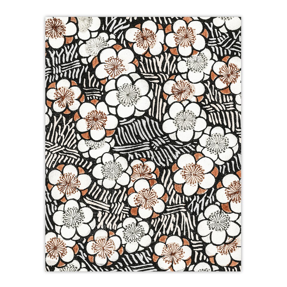 image 1 of Flowerbed Floral Pattern Vintage Japan Wall Art Print Bijutsukai 18x24"