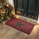 image 2 of Christmas Star PVC Spaghetti Doormat - Red, Black & Green Design Red | 90cm x 60cm