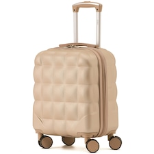 Flight Knight Bubble Suitcase - Ryanair easyJet Jet2 Approved - 8 Wheel Carry Cabin Hardcase 45x36x20cm Cream | Champagne | Cabin Bag