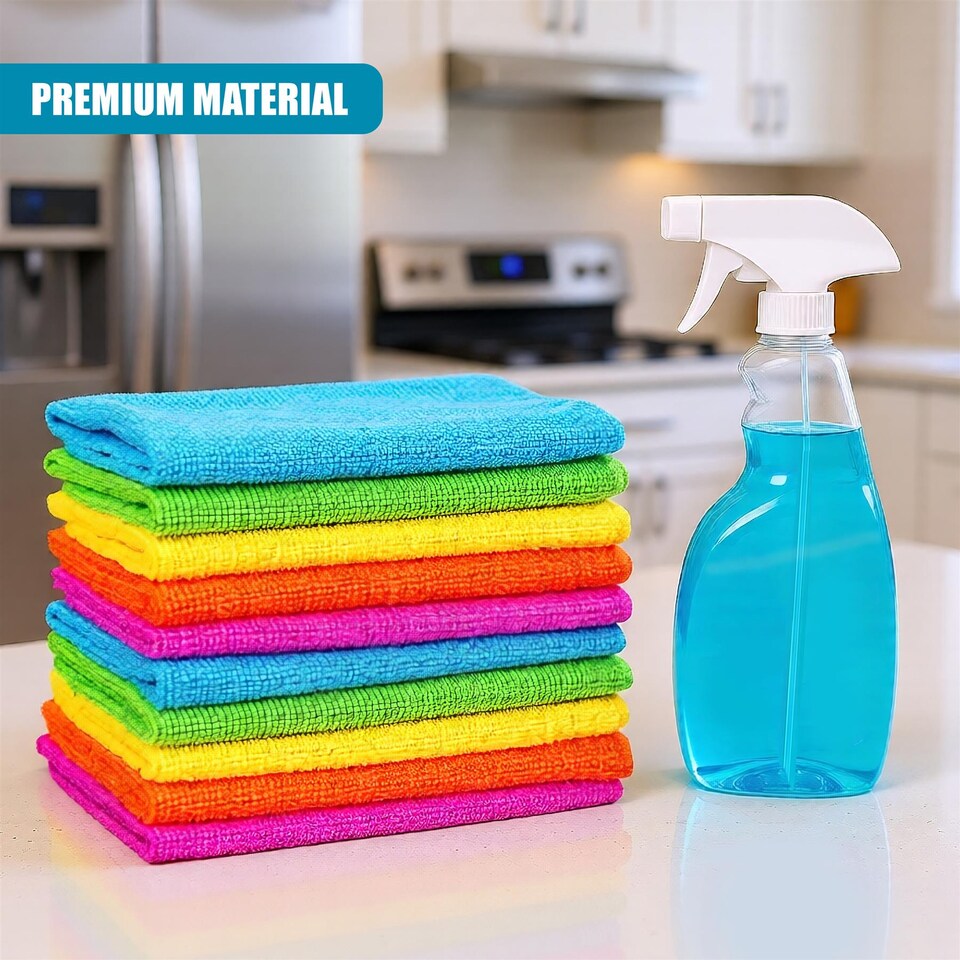 image 1 of MTS Pack of 30 Multipurpose Microfibre Cleaning Cloths 30x30cm