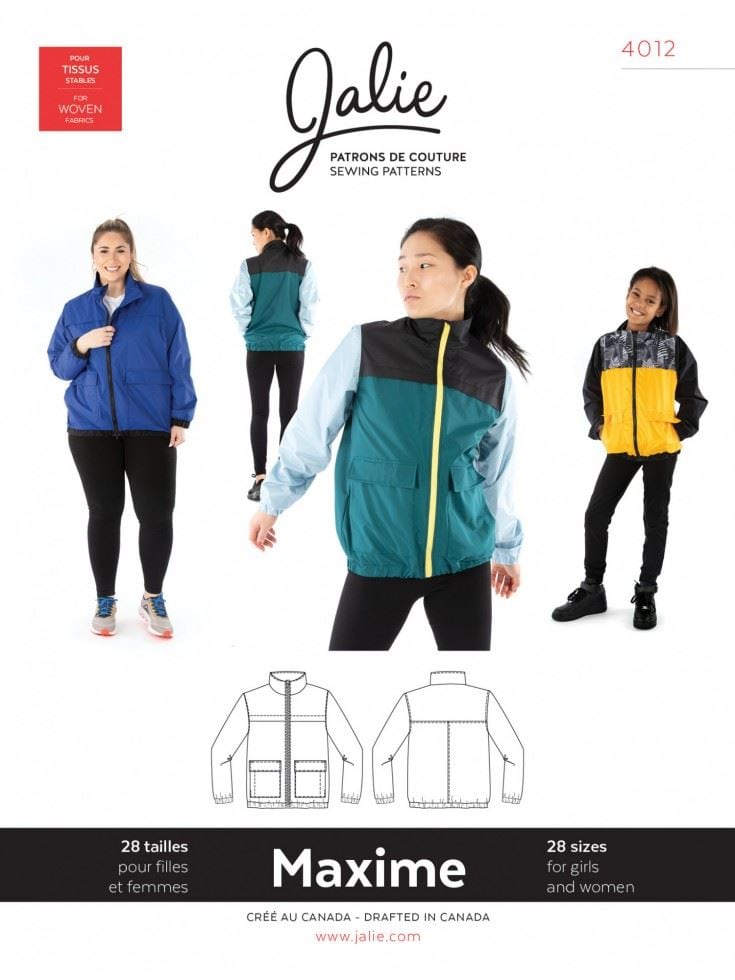 Jalie 4012 Maxime Three Season Jacket Paper Sewing Pattern – Children’s, Teenagers’, Women’s & Men’s Jacket, 28 Sizes, Intermediate