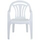 image 2 of 4 x White Stackable Plastic Low Back Garden Chairs For Patios & Outdoor Picnics White