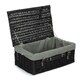 image 5 of 46cm Empty Willow Wicker Picnic Basket with Lining Grey | Grey | One Size