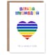 image 1 of Lovely Zizi Rainbow Stripes Love Heart Non Binary Birthday Card