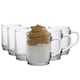 image 1 of Duralex Versailles Glass Coffee Mugs - 260ml Cups for Tea, Hot Drinks - Clear - Pack of 6 | Clear | Clear