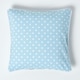 image 1 of Homescapes Cotton Blue Polka Dots Cushion Cover - 45 x 45 cm | Blue | Blue | 45 x 45 cm