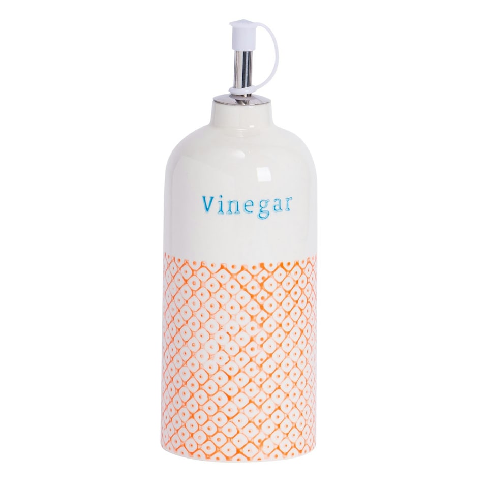 image 1 of Nicola Spring Hand-Printed Vinegar Pourer Bottle - 500ml - Orange