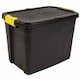image 5 of 6 x 60L Heavy Duty Storage Tubs Sturdy, Lockable, Stackable and Nestable Design Storage Chests with Clips in Black