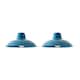 image 1 of ValueLights Civic Pair French Blue Ceiling Pendant Shades & Bulb | Blue