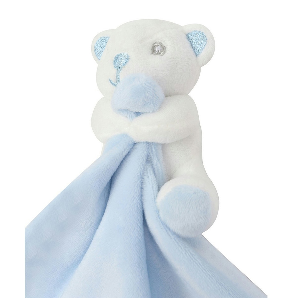 image 1 of Mumbles Bear Baby Blanket - Blue/White - One Size