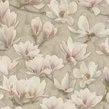 Sample of Gentle Blossoms Wallpaper in Pink on Cream Multi