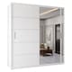image 1 of Sliding Wardrobes 4u Modern Sliding Door Wardrobe with Full Mirror | 120cm, 150cm, 180cm and 203cm | White, Black, Grey & Oak | White | 203cm