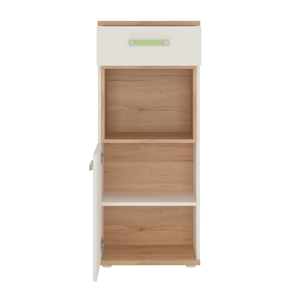 image 1 of 4KIDS 1 Door 1 Drawer Narrow Cabinet with Lemon Handles