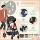 image 8 of HOMCOM 2 in 1 Pushchair Stroller w/ Reversible Seat Single Hand Foldable Black
