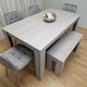 image 1 of Dining Table and 4 Chairs With Bench Grey 4  Grey Velvet Chairs Wood Dining Set Furniture | Grey | One Size | 6