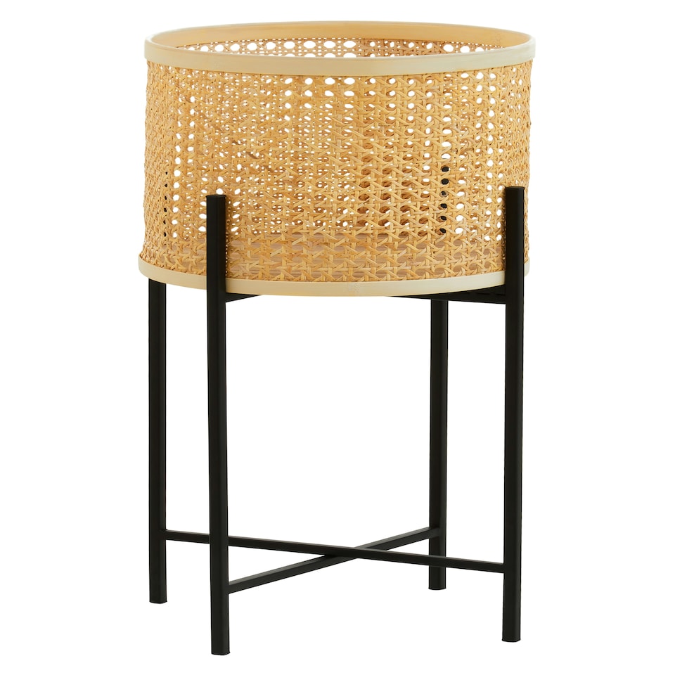 image 1 of Interiors by Premier Sturdy Large Planter, Handwoven Detailing On Small Outdoor Planters, Contemporary Planter For Flowers Cream