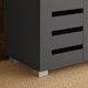 image 8 of Oslo 2 Door Wooden Shoe Storage Cabinet Rack Stand Cupboard Slatted Doors | Black