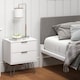 image 2 of Augusta 2 Drawer Bedside Table - Modern Industrial Style Nightstand for Bedrooms | White | White | One Size | 1