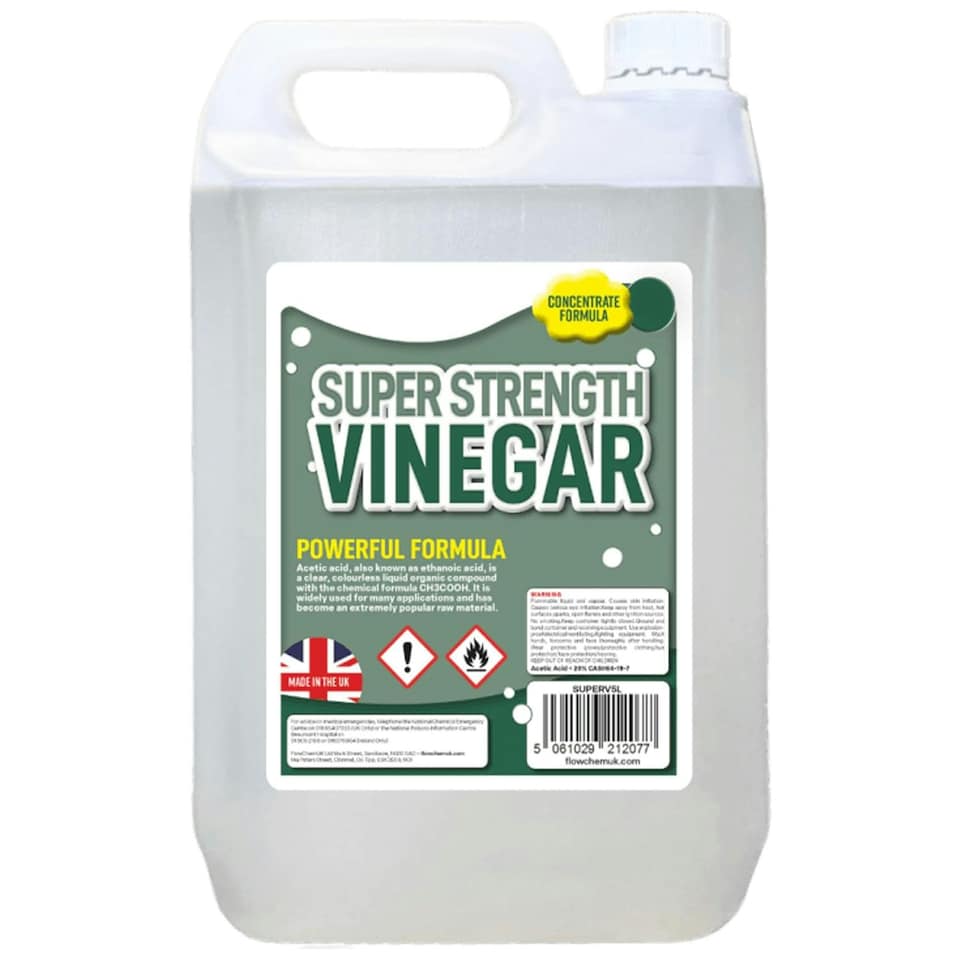 image 1 of 4 x 5L Super Strength Vinegar 20% Strong Cleaning Vinegar For Sanitising, Cleaning & Descaling