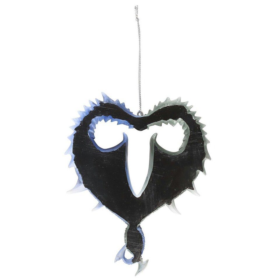 image 1 of Anne Stokes Dragon Heart Hanging Ornament - Blue/Grey - One Size