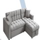 image 9 of Madrid Corner Chaise Lounge L Shape 3 Seater Sofa With With a Reversible Chaise & Pull Out Sofa Bed Black