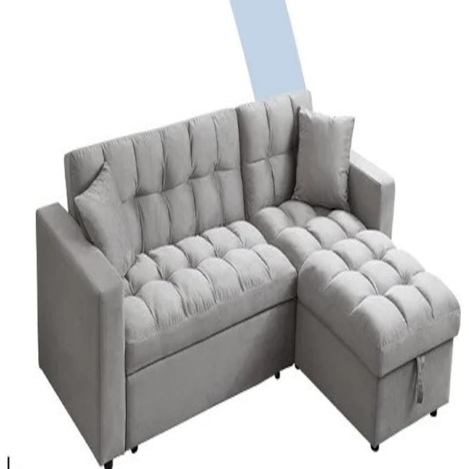 image 1 of Madrid Corner Chaise Lounge L Shape 3 Seater Sofa With With a Reversible Chaise & Pull Out Sofa Bed Black