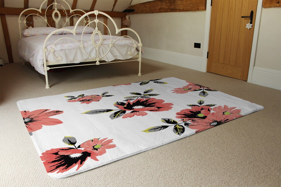 image 1 of Pink Flowers Rug | Multi