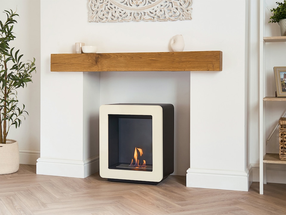 Adam Mira Bio Ethanol Stove in Cream - Tesco Groceries