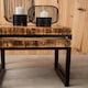 image 4 of Interiors by Premier Set of 3 Nested Wooden Tables, Wood Oval Tops with Sculptural Gold‑Finish Metal Legs, Occasional Tables Brown