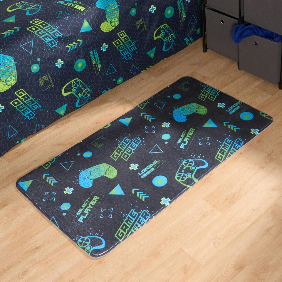 image 1 of OHS Kids Gaming Rug Super Soft Washable Anti Slip Indoor Home Decor Bedroom Runner Mat Multi | 65 x 120cm
