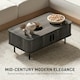 image 3 of HOMCOM Coffee Table with Storage and Sliding Doors for Living Room Grey