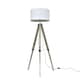 image 4 of ValueLights Brown Floor Lamp Drum White Shade | Brown