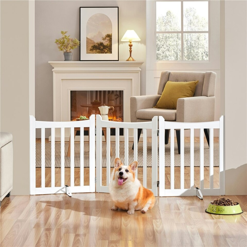image 1 of Yaheetech 3-Panel Pet Puppy Fence, 50 × 60.5 cm White