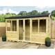 image 5 of 14 x 30 REVERSE Pressure Treated Tongue And Groove Apex Summerhouse + LONG WINDOWS + Safety Toughened Glass (14' x 30' / 14ft x 30ft) (14x30)