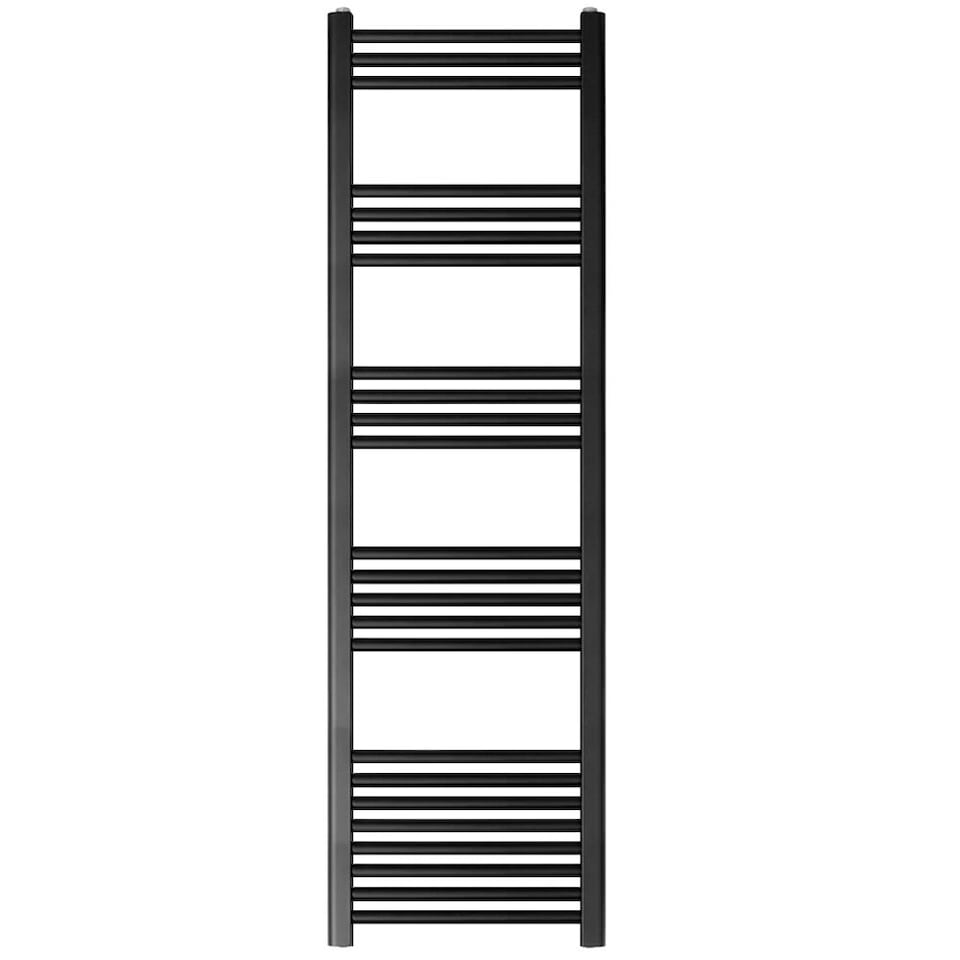 image 1 of Straight Heated Towel Rail Radiator, 732W, 400 x 1600mm, Matt Black | Black | Matt Black